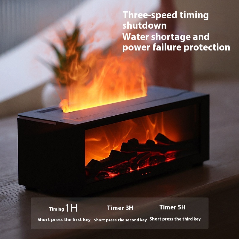 New Flame Aromatherapy Machine Colorful Essential Oil Diffuser Home Large Fog Volume Flame Humidifier 3D Flame Fireplace Machine - Image 9