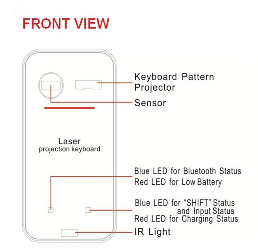 LEING FST Virtual Laser Keyboard Bluetooth Wireless Projector Phone Keyboard For Computer Pad Laptop With Mouse Function - Image 4