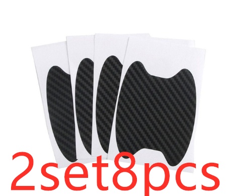 4pcs Set Of Door Stickers Carbon Fiber Scratch-resistant Car Handle Stickers - Image 10