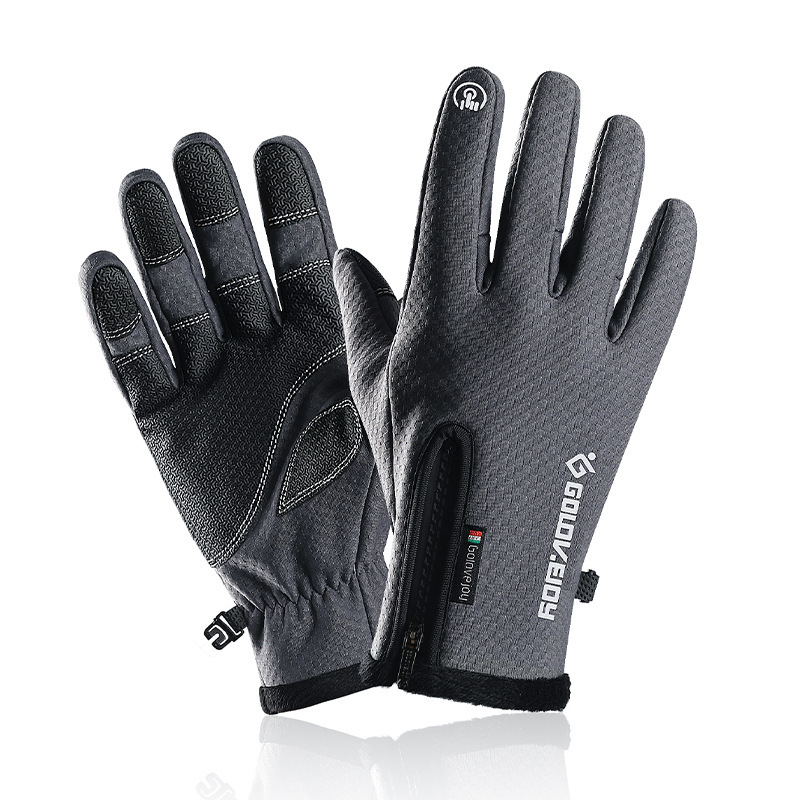 Winter Outdoor Riding Touch Screen Gloves Plus Velvet Zipper - Image 4