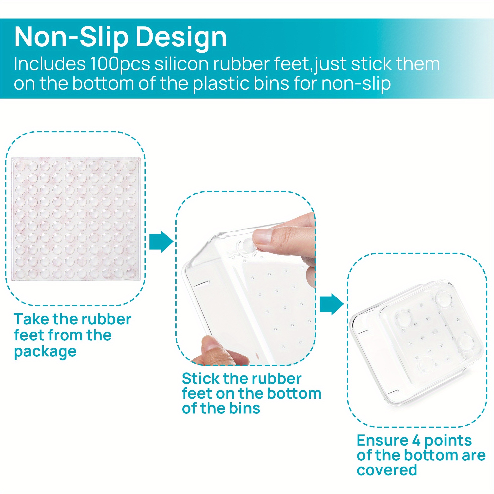 Clear Cosmetics Storage Box - 25/37pcs Plastic Drawer Organizers Set - 4-Size Versatile Bathroom And Vanity Drawer Organizer Trays - Storage Bins for Makeup - Image 9