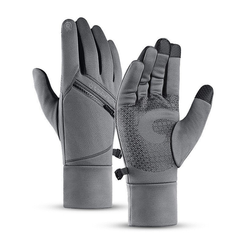 Winter Outdoor Riding Touch Screen Gloves Plus Velvet Zipper - Image 5
