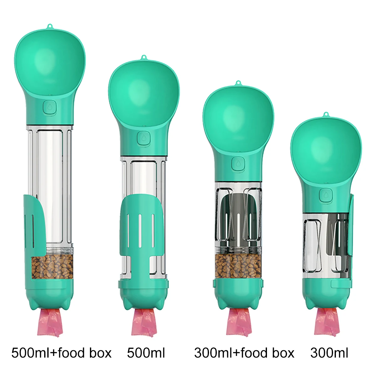 KOMMILIFE Portable Cat Dog Water Bottle Food Feeder Drinker Poop Dispenser 3 In 1 Leak-proof Multifunctional Dog Waterer Bottle - Image 14