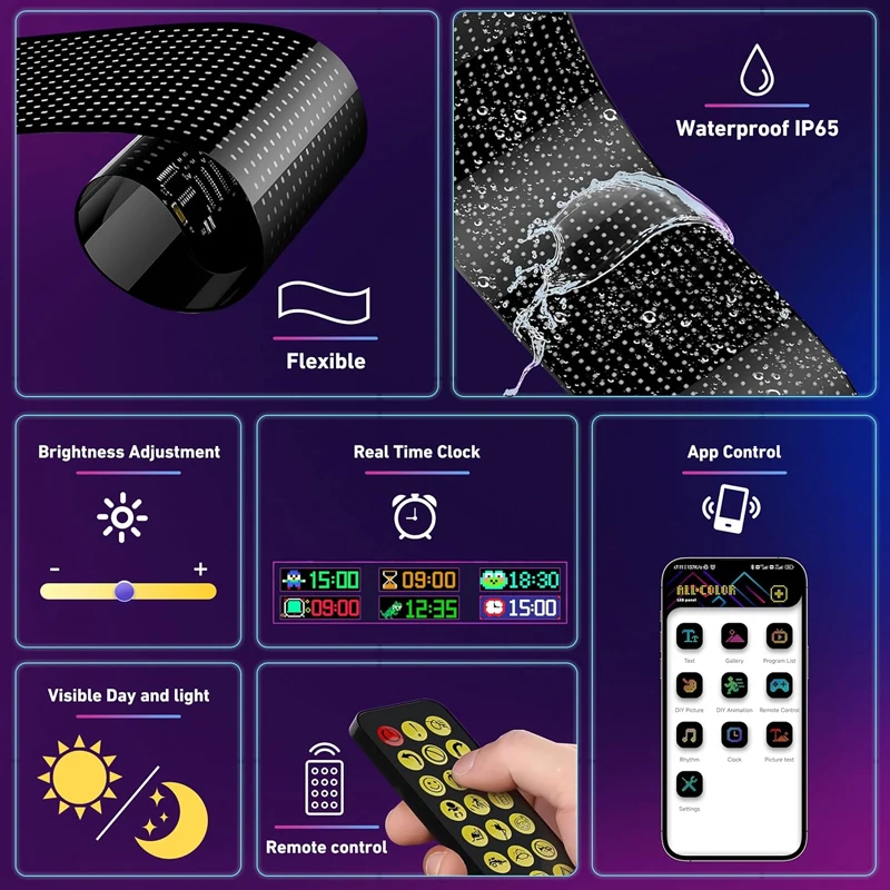 Devil Eyes Light for Car Truck Windshield Programmable LED Display Flexible Soft Screen DIY Bluetooth APP Remote Control - Image 3