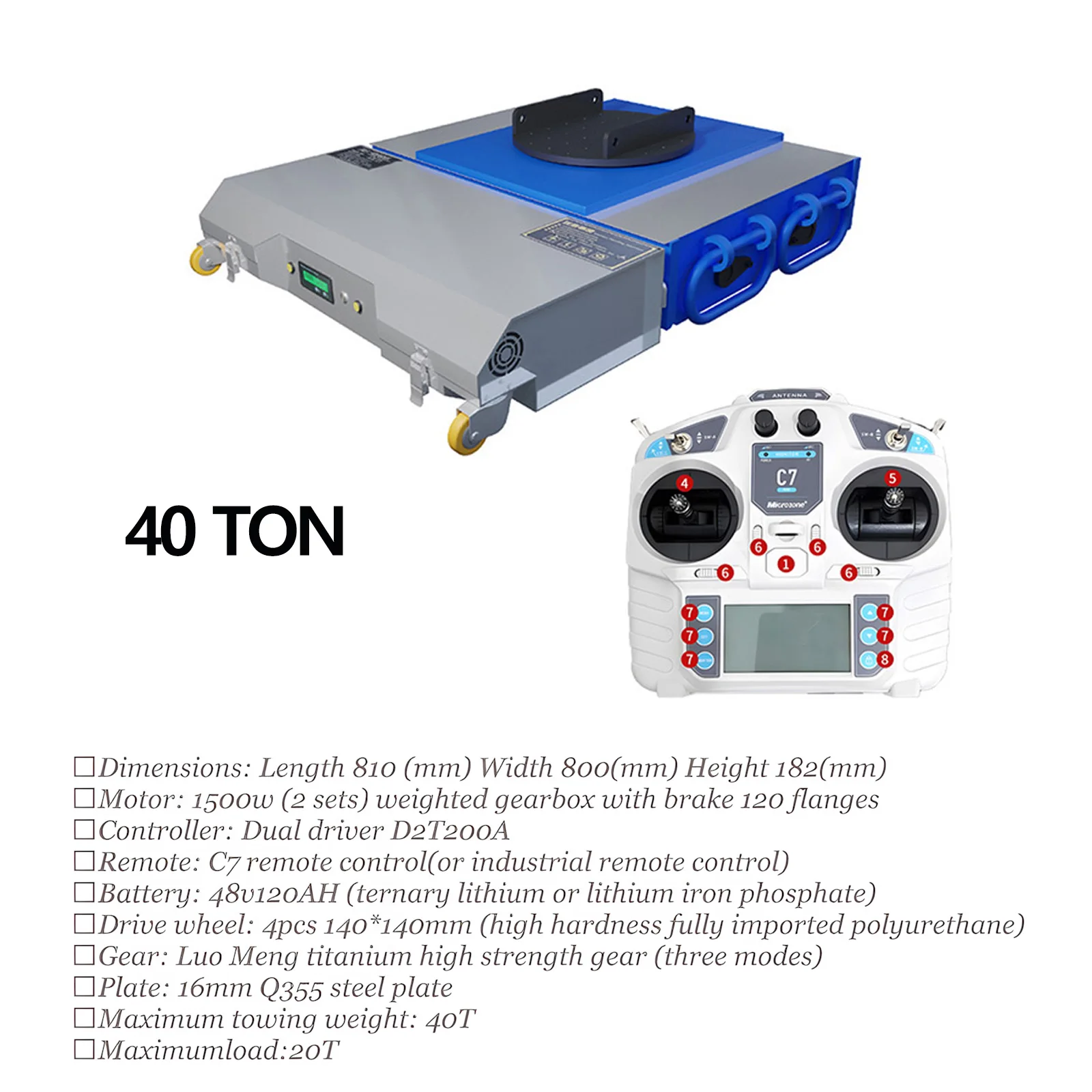 Electric Machine Skate Equipment Transporter Skate Dolly Heavy Duty Straight Rotation Portage Universal Freewheel 20-50 Ton - Image 8