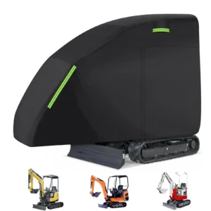 Mini Excavator Cover Fit for - 1760-3530lbs Water Proof 210D Oxford Fabric Zippered Exterior Accessories Black New