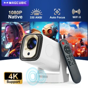 Magcubic HY310 Mini Projector Auto Focus 4K Native 1080P 330ANSI Android11 5W Speaker Air Mouse Voice Assistant Upgrated HY300