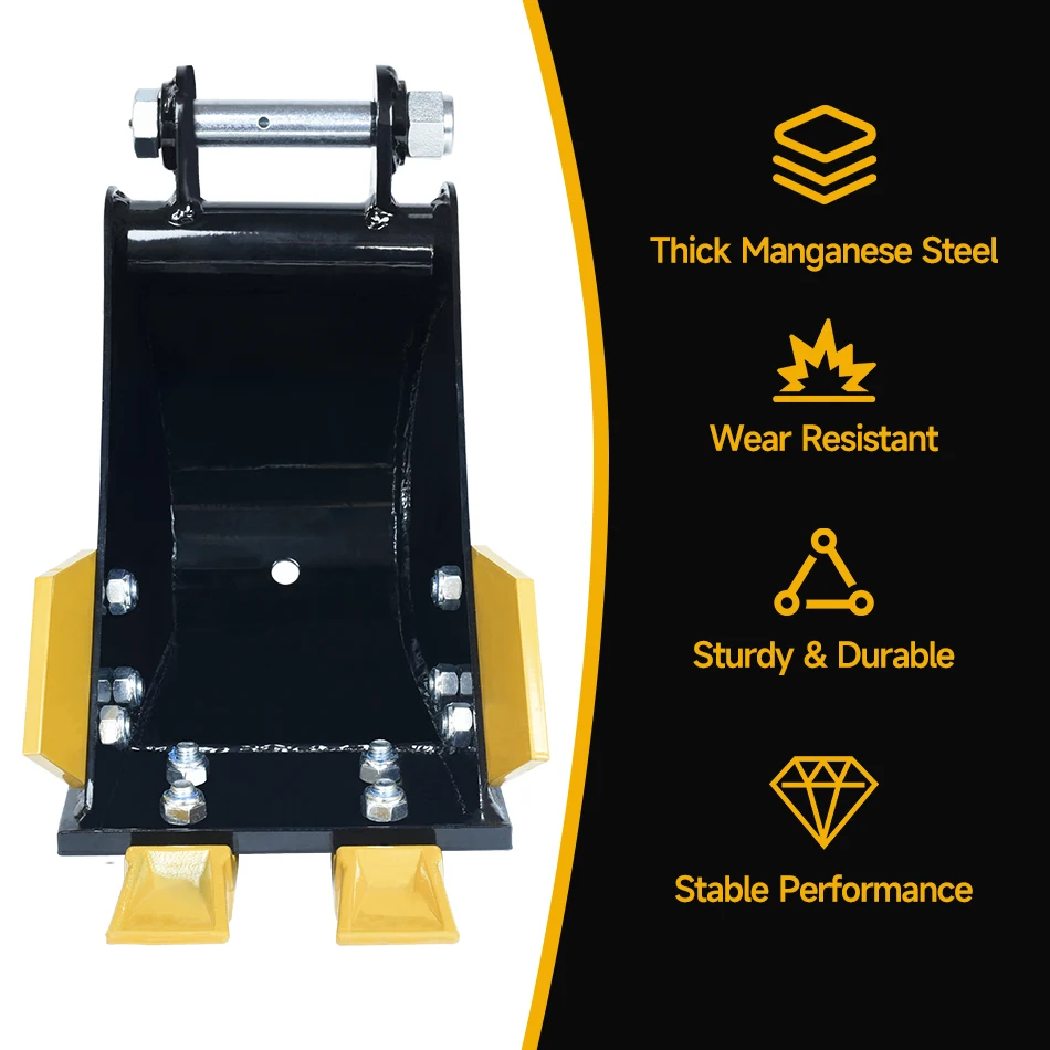 Mini Excavator 200mm Bucket High Strength Steel Backhoe Attachment For 1-3 Ton Digger For Trenching Pipeline Laying Landscaping - Image 4