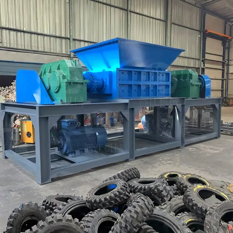 Highly Efficient Tyre Shredding Machine 2ton Double Shaft Recycling Waste Used Rubber Car Tire Shredders for Industrial - Image 2