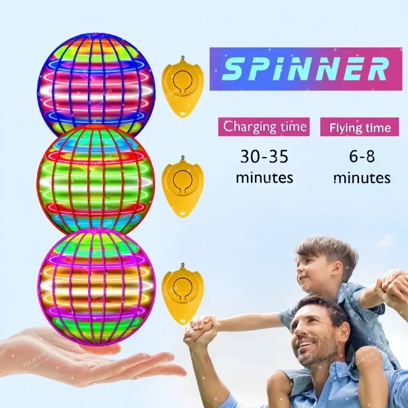 Flying Ball Children's Hand Controlled Color LED Cosmic Globe 360 ° Rotating Suspension Ball Suitable for Indoor and Outdoor Toy - Image 2