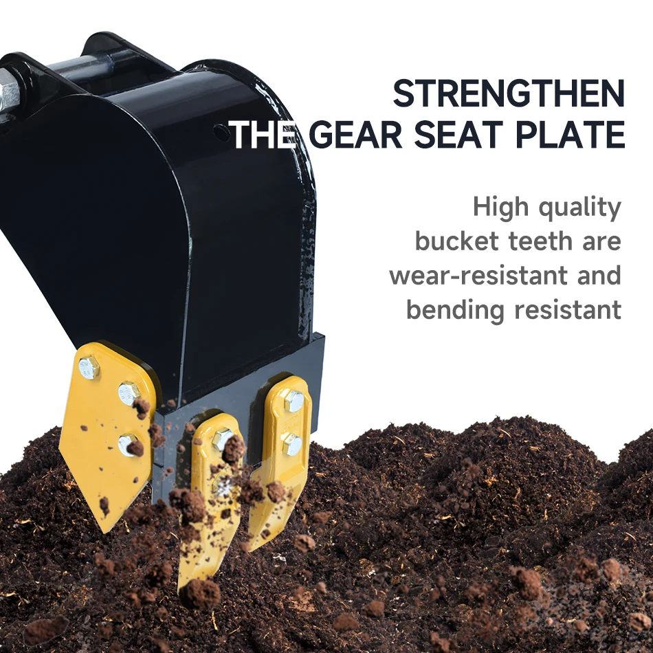 Mini Excavator 200mm Bucket High Strength Steel Backhoe Attachment For 1-3 Ton Digger For Trenching Pipeline Laying Landscaping - Image 3