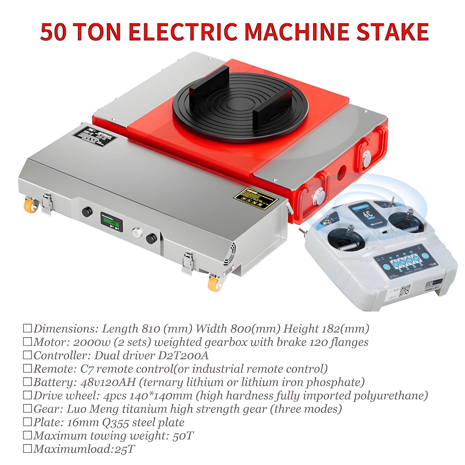 Electric Machine Skate Equipment Transporter Skate Dolly Heavy Duty Straight Rotation Portage Universal Freewheel 20-50 Ton - Image 11