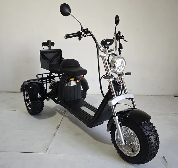 Brand New US/EU Warehouse 2000w 60v12ah/20ah lithium battery citycoco fat tire 3 wheel electric mobility scooters with golf bag - Image 3