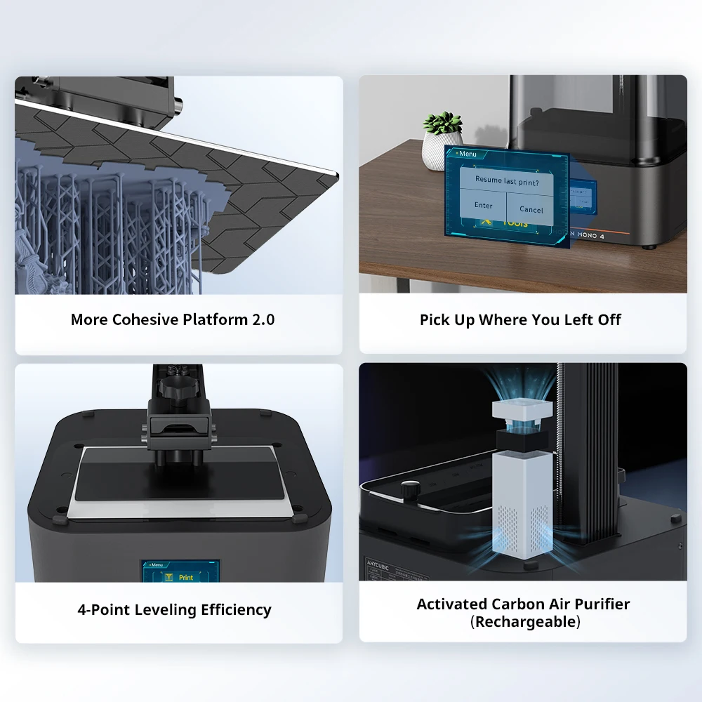 ANYCUBIC Photon Mono 4 AE Version LCD UV Resin 3D Printer with 7" 10K high-definition screen High-Speed 3D Printing 153×87×165mm - Image 5