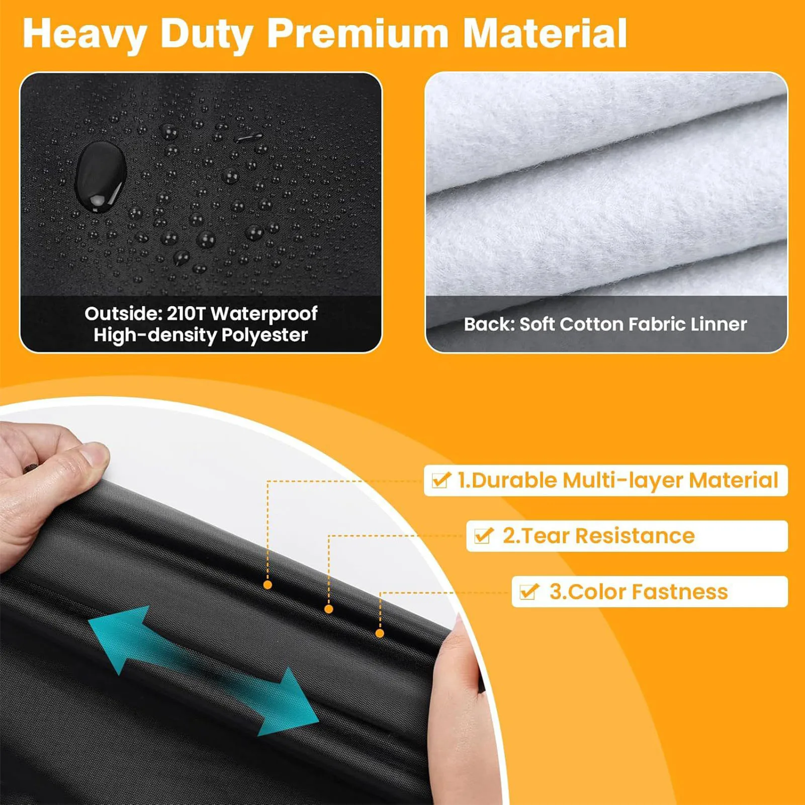 Mini Excavator Cover Fit for - 1760-3530lbs Water Proof 210D Oxford Fabric Zippered Exterior Accessories Black New - Image 5