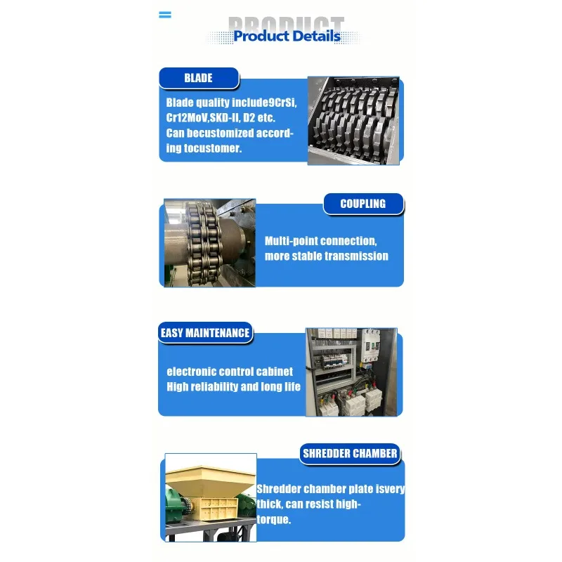 Highly Efficient Tyre Shredding Machine 2ton Double Shaft Recycling Waste Used Rubber Car Tire Shredders for Industrial - Image 3