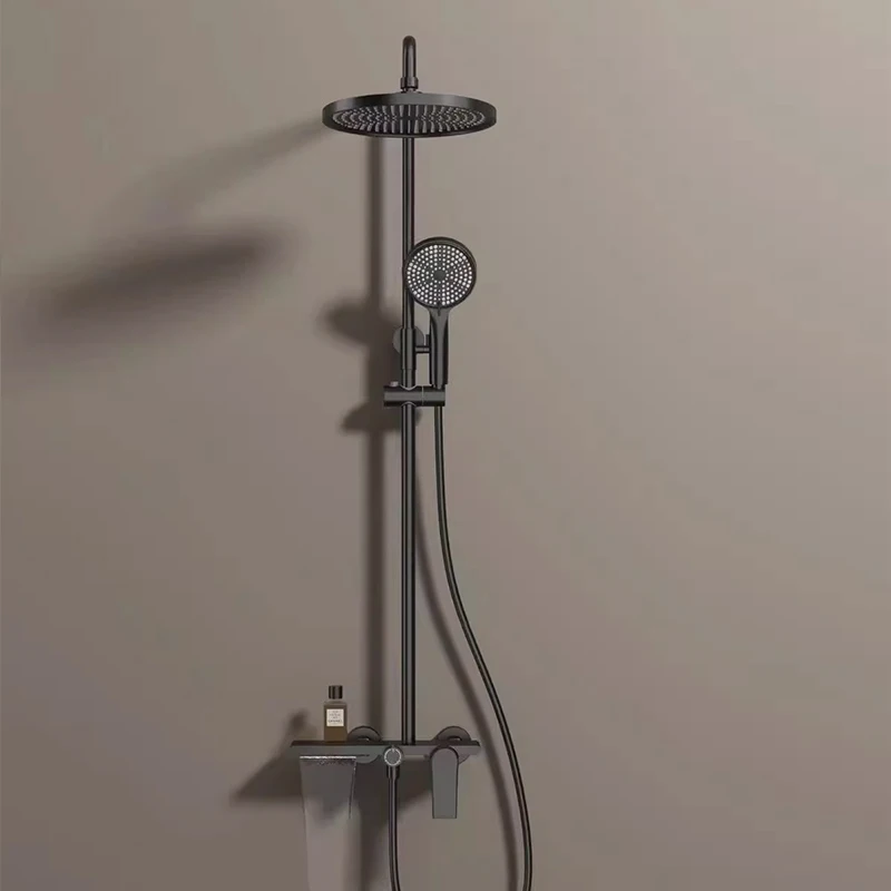 Modern VGX Luxury Shower System Set Bathroom Shower Faucet Set 3-way Rainfall Shower Set Shower Mixer Crane with Hand Shower Set Gold Black - Image 7