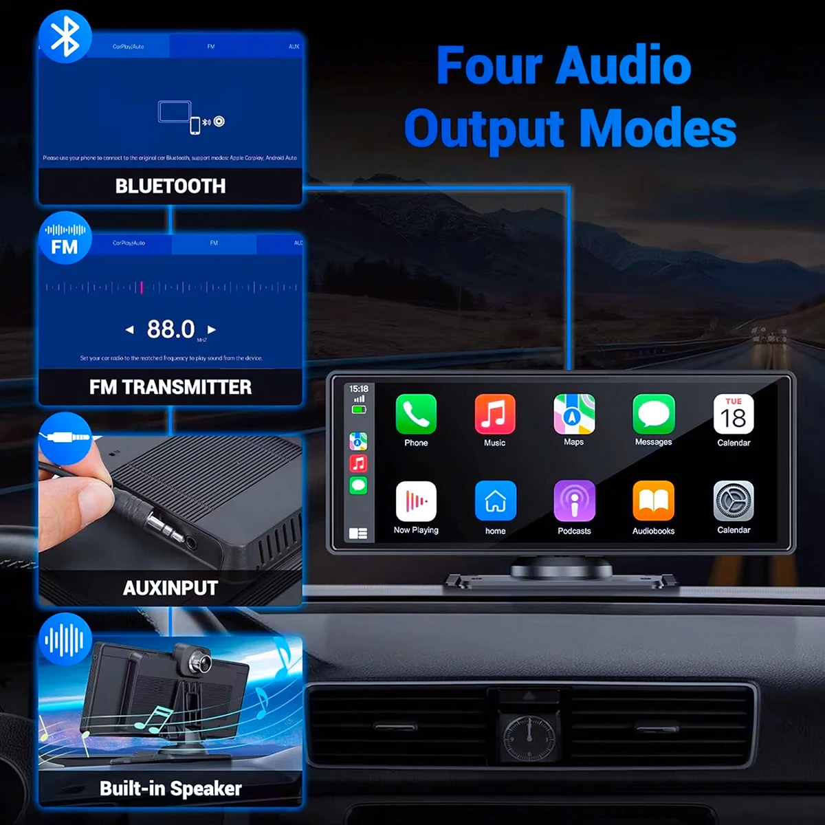 Pionray 7/10 inches android auto Universal Portable CarPlay for Car Screen Car Radio Video Wireless Carplay Screen for Apple - Image 5