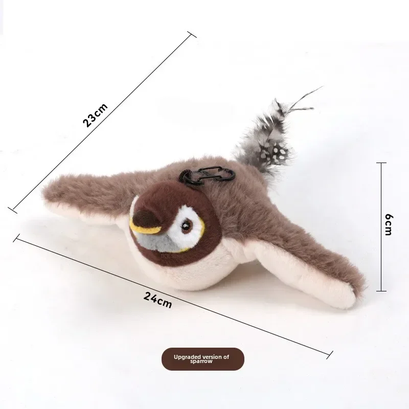 Hot Cat Interactive Toys Catnip Electric Pat Bird (with Catnip) Dog Cats Touch-Activated Squeaky Plush Toy Pet USB Rechargeable - Image 6