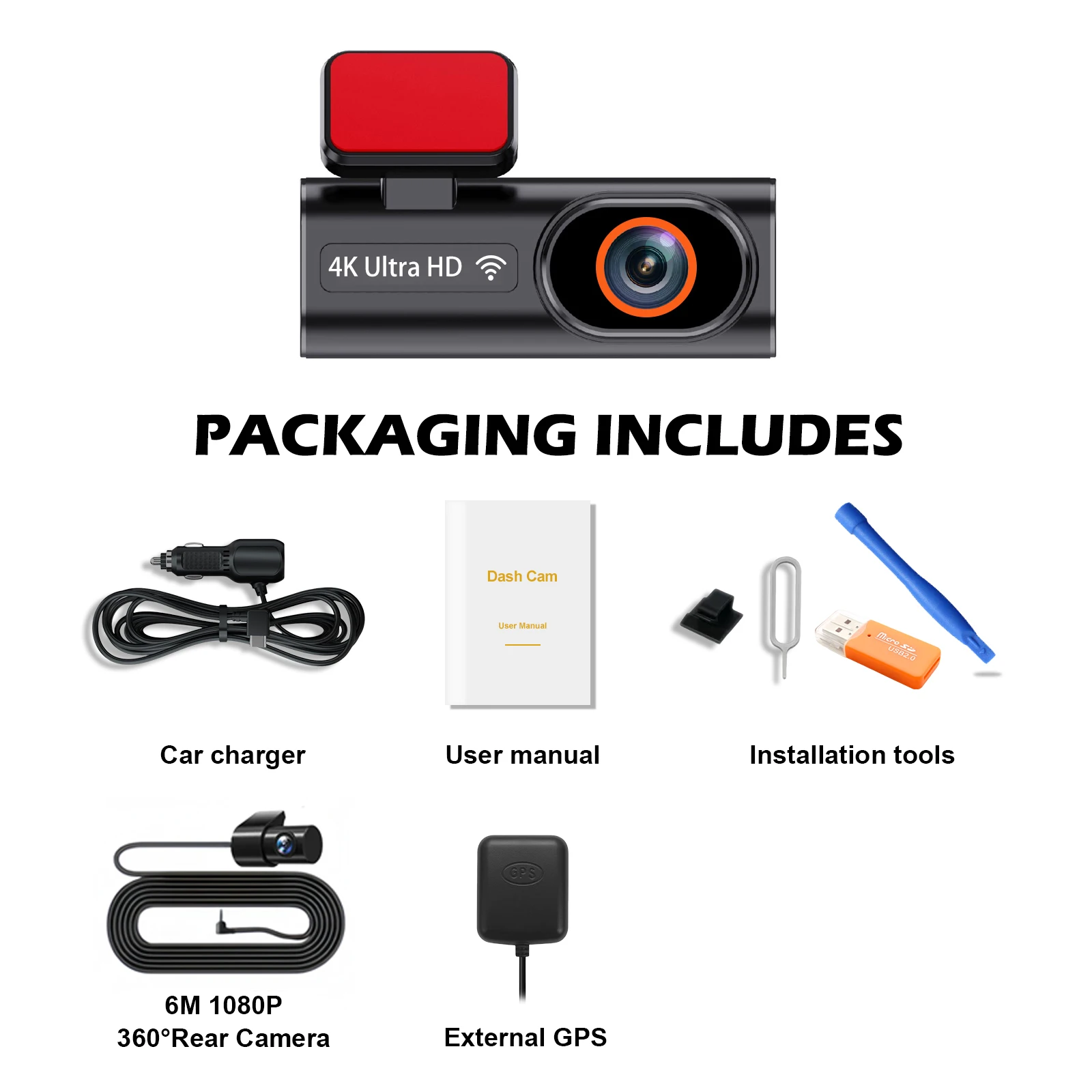 Ultra HD 4K Car Front Dash Cam Mini WIFI DVR Black Box Room With 24H Parking Monitor Night Vision,GPS/Rear View Camera Optional - Image 7