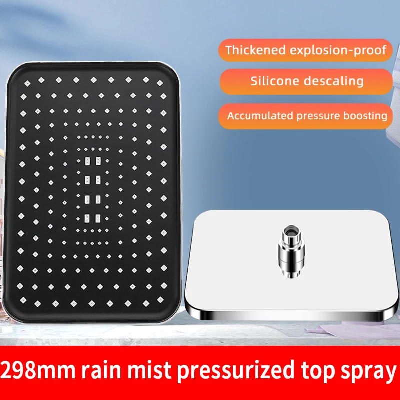 1pc High Pressure Rainfall Shower Head, Luxury Bathroom Showerhead, Adjustable Angles, Anti-Clogging Silicone Nozzles, Water Sav - Image 9