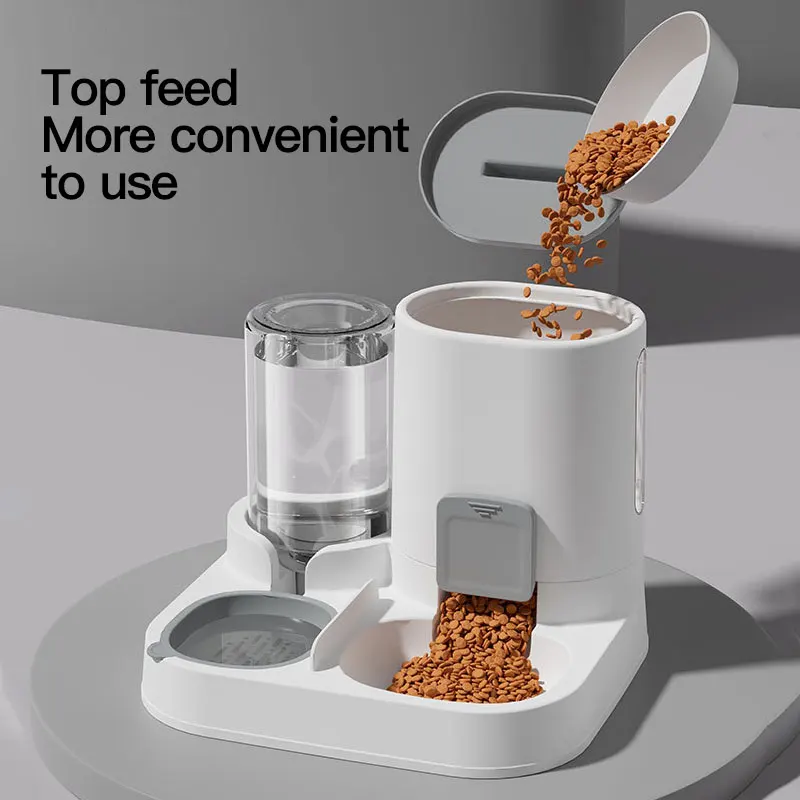 1-Pack Automatic Gravity-Fed Cat Water Dispenser & Feeder - Spill-Proof Large Capacity One-Piece Design, - Image 5