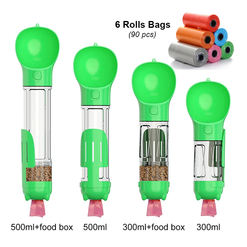 KOMMILIFE Portable Cat Dog Water Bottle Food Feeder Drinker Poop Dispenser 3 In 1 Leak-proof Multifunctional Dog Waterer Bottle - Image 8