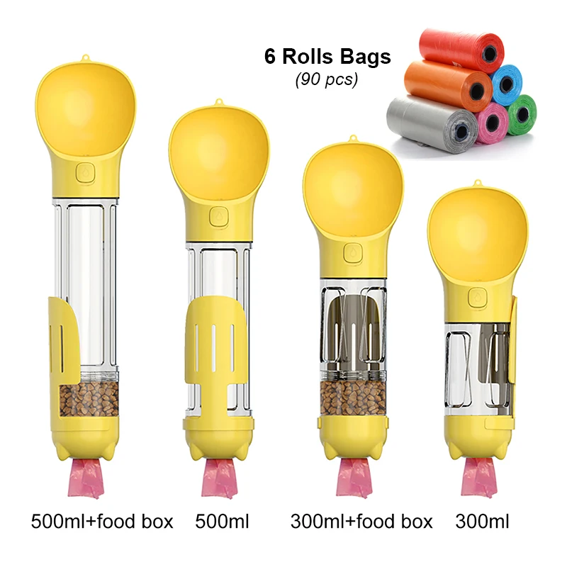 KOMMILIFE Portable Cat Dog Water Bottle Food Feeder Drinker Poop Dispenser 3 In 1 Leak-proof Multifunctional Dog Waterer Bottle - Image 7