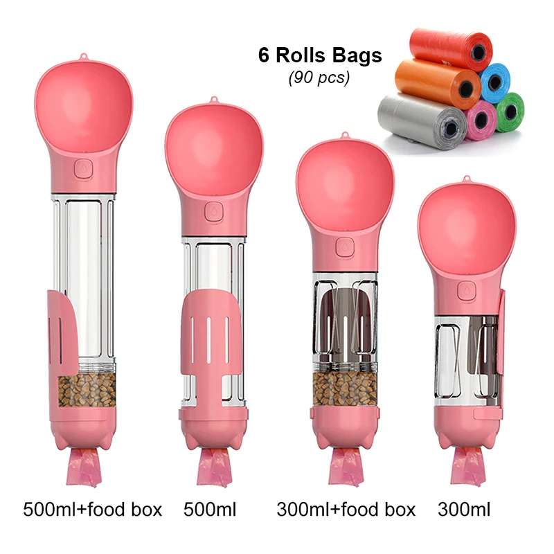 KOMMILIFE Portable Cat Dog Water Bottle Food Feeder Drinker Poop Dispenser 3 In 1 Leak-proof Multifunctional Dog Waterer Bottle - Image 10