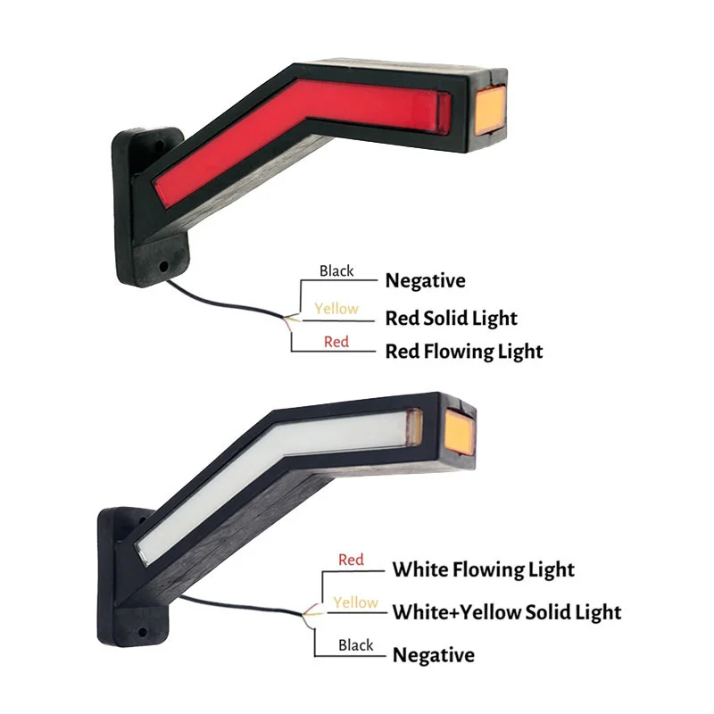 2PCS LED Neon Stalk Side Marker Light 12V 24V Truck Trailer Warning Indicator Position Lamp Universal Waterproof Amber Red White - Image 5