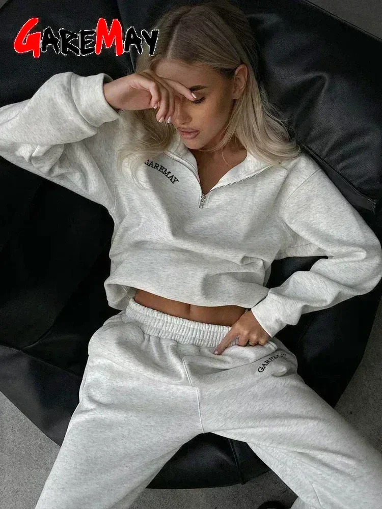 Modern Elegant Spring Women's Tracksuit with Zipper Cotton Oversize Classic Pink Two Piece Set Women Casual Yellow Trouser Suits for Women - Image 5