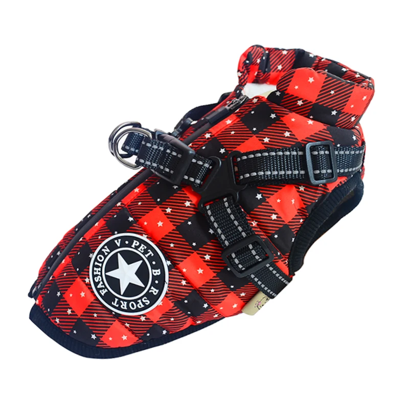 Winter Warm Large Pet Dog Jacket with Harness Waterproof Big Dog Coat for Labrador Chihuahua French Bulldog Outdoor Dog Clothes - Image 14