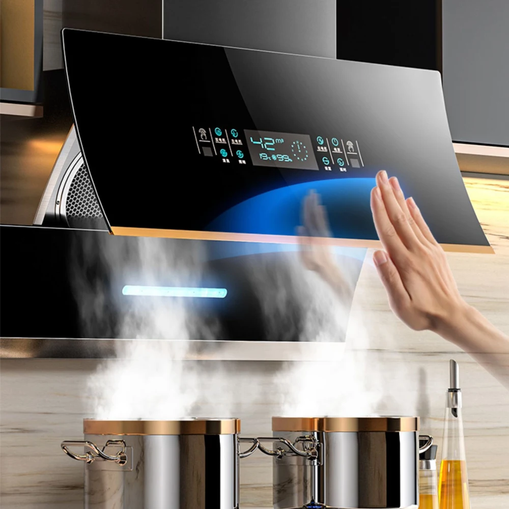 900MM Range Hood for Kitchen Exhaust Hood Suction Host Built-in Hood Side Suction Range Hood Automatic Cleaning Exhaust Hood