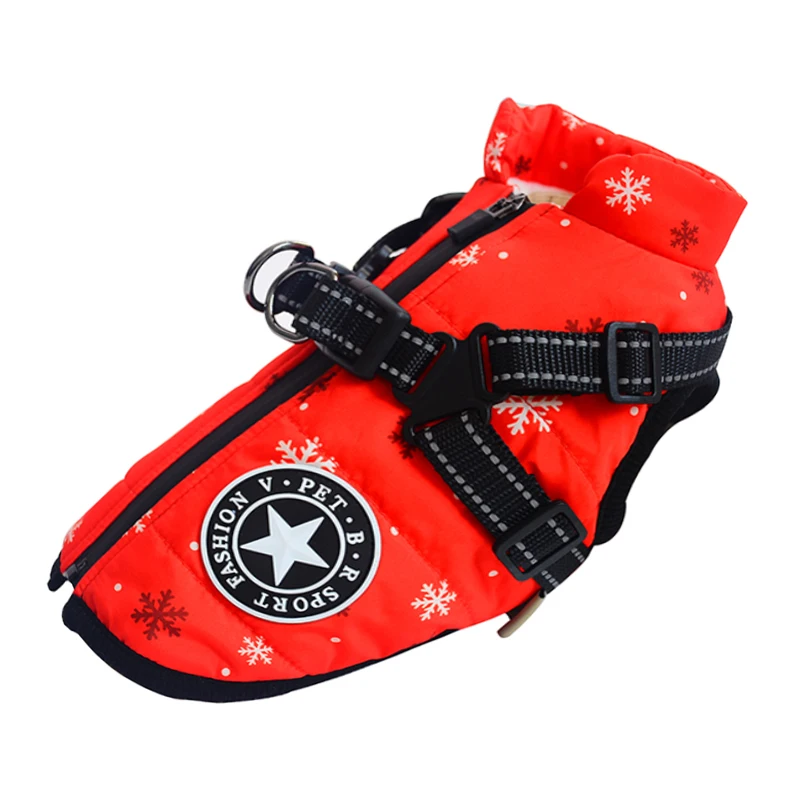 Winter Warm Large Pet Dog Jacket with Harness Waterproof Big Dog Coat for Labrador Chihuahua French Bulldog Outdoor Dog Clothes - Image 16