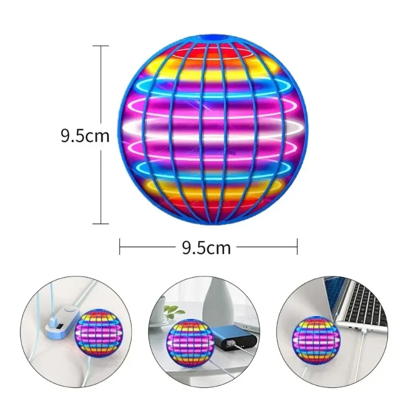 Flying Ball Children's Hand Controlled Color LED Cosmic Globe 360 ° Rotating Suspension Ball Suitable for Indoor and Outdoor Toy - Image 5