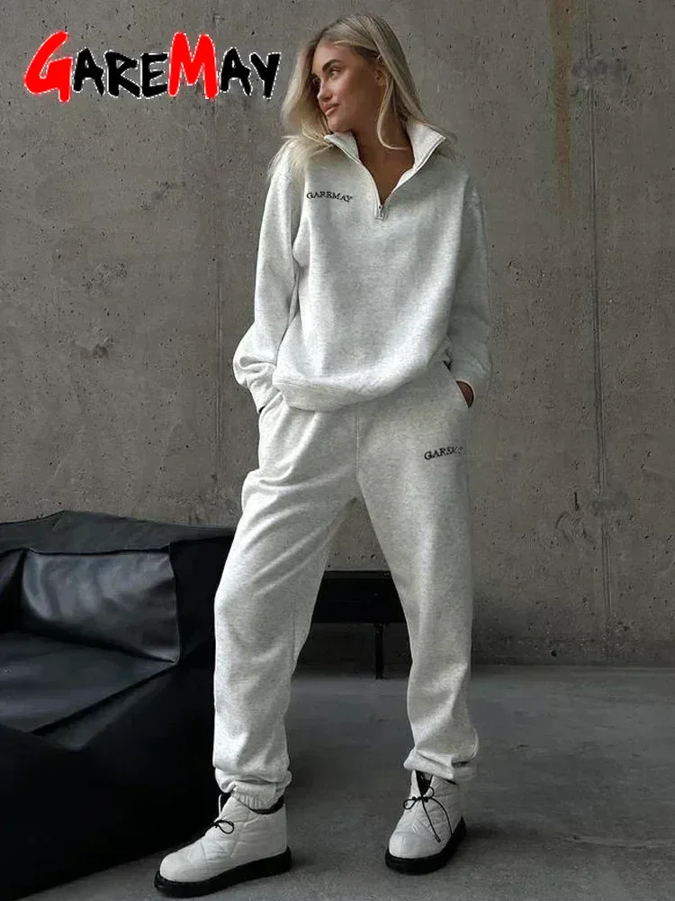 Modern Elegant Spring Women's Tracksuit with Zipper Cotton Oversize Classic Pink Two Piece Set Women Casual Yellow Trouser Suits for Women - Image 6