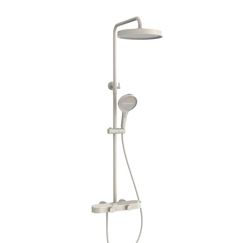Luxury VGX Modern Shower System Set Bathroom Shower Faucet Set 3-way Rainfall Shower Set Shower Mixer Crane with Hand Shower Set Grey White - Image 8