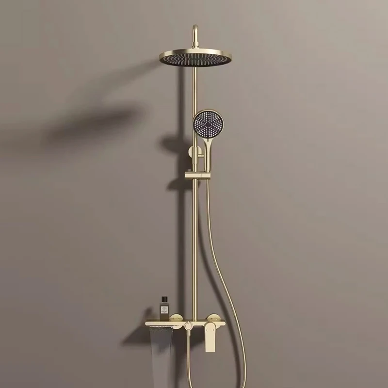 Modern VGX Luxury Shower System Set Bathroom Shower Faucet Set 3-way Rainfall Shower Set Shower Mixer Crane with Hand Shower Set Gold Black - Image 9