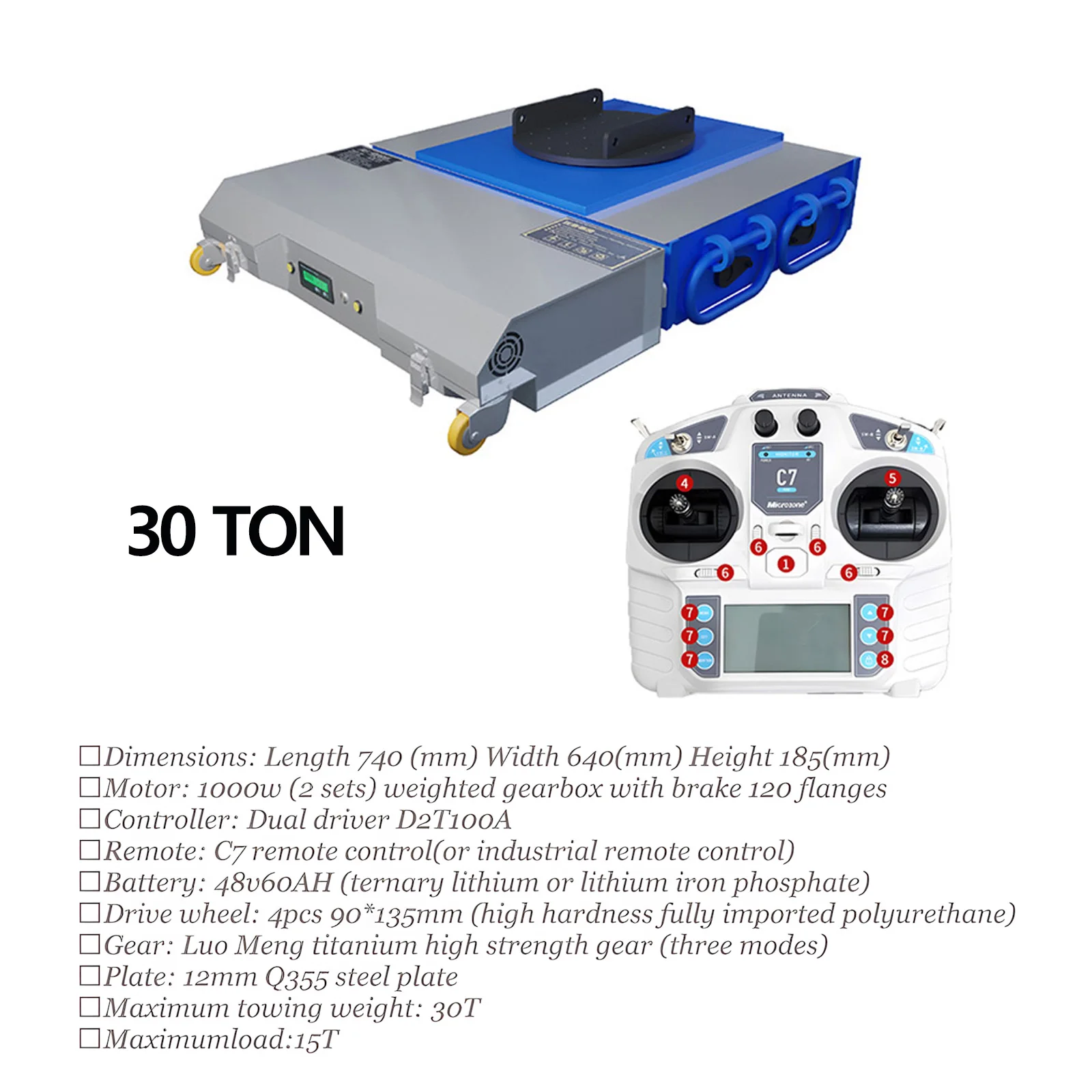 Electric Machine Skate Equipment Transporter Skate Dolly Heavy Duty Straight Rotation Portage Universal Freewheel 20-50 Ton - Image 7