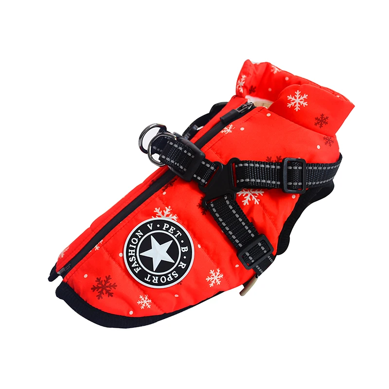 Winter Warm Large Pet Dog Jacket with Harness Waterproof Big Dog Coat for Labrador Chihuahua French Bulldog Outdoor Dog Clothes - Image 5