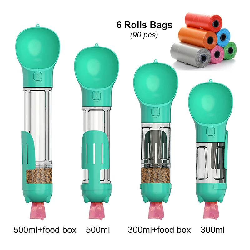 KOMMILIFE Portable Cat Dog Water Bottle Food Feeder Drinker Poop Dispenser 3 In 1 Leak-proof Multifunctional Dog Waterer Bottle - Image 9