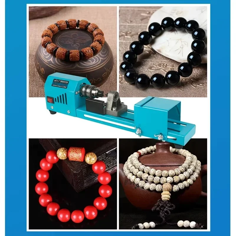 Electric Wood Mini Lathe Machine - Beads Grinding Polishing Beading Woodturning Lathe for Craft And DIY Projects - Image 2