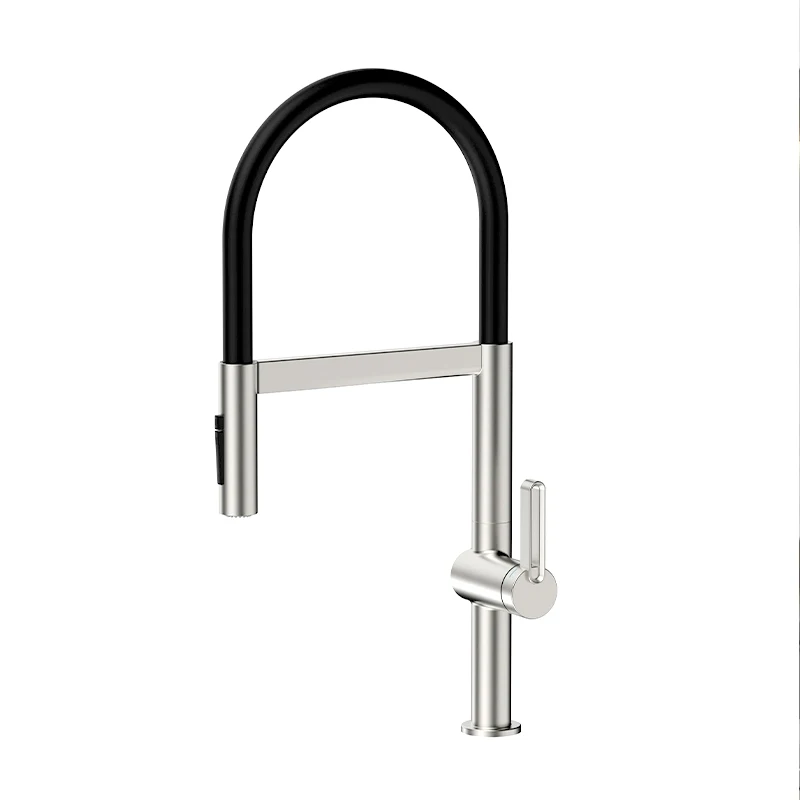 VGX Brushed Kitchen Faucet Sink Faucets Rubber Pull Down Stream Sprayer Taps Rotatable Kitchen Mixer Water Tap Hot Cold Crane - Image 9