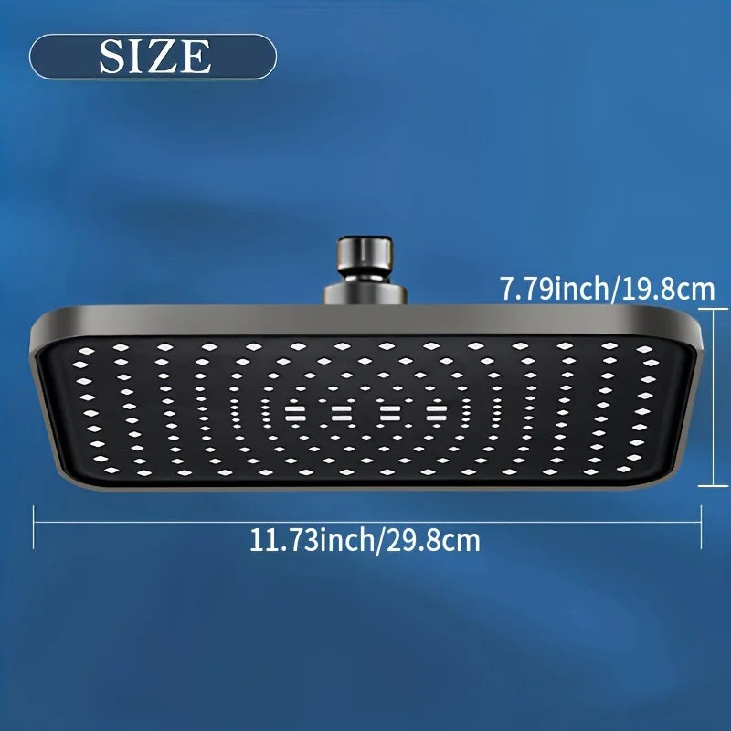 1pc High Pressure Rainfall Shower Head, Luxury Bathroom Showerhead, Adjustable Angles, Anti-Clogging Silicone Nozzles, Water Sav - Image 3
