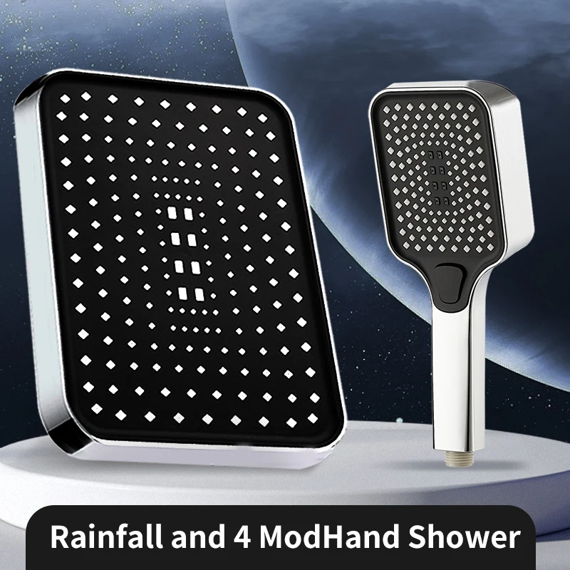 1pc High Pressure Rainfall Shower Head, Luxury Bathroom Showerhead, Adjustable Angles, Anti-Clogging Silicone Nozzles, Water Sav - Image 10