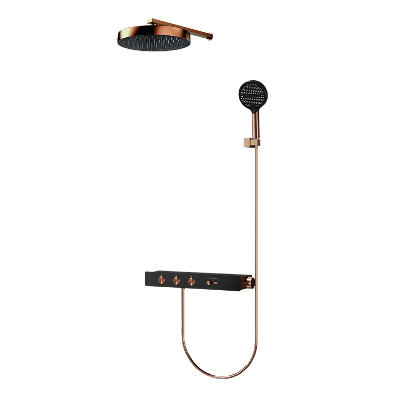 Modern Powerful VGX Thermostatic Shower System Set Luxury Concealed Bathroom Shower Set Brass Rainfall Shower Head Set Gold Shower Faucet Set - Image 11