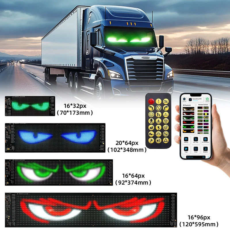 Devil Eyes Light for Car Truck Windshield Programmable LED Display Flexible Soft Screen DIY Bluetooth APP Remote Control - Image 2