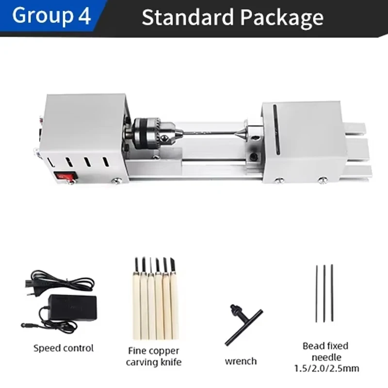 Electric Wood Mini Lathe Machine - Beads Grinding Polishing Beading Woodturning Lathe for Craft And DIY Projects - Image 9