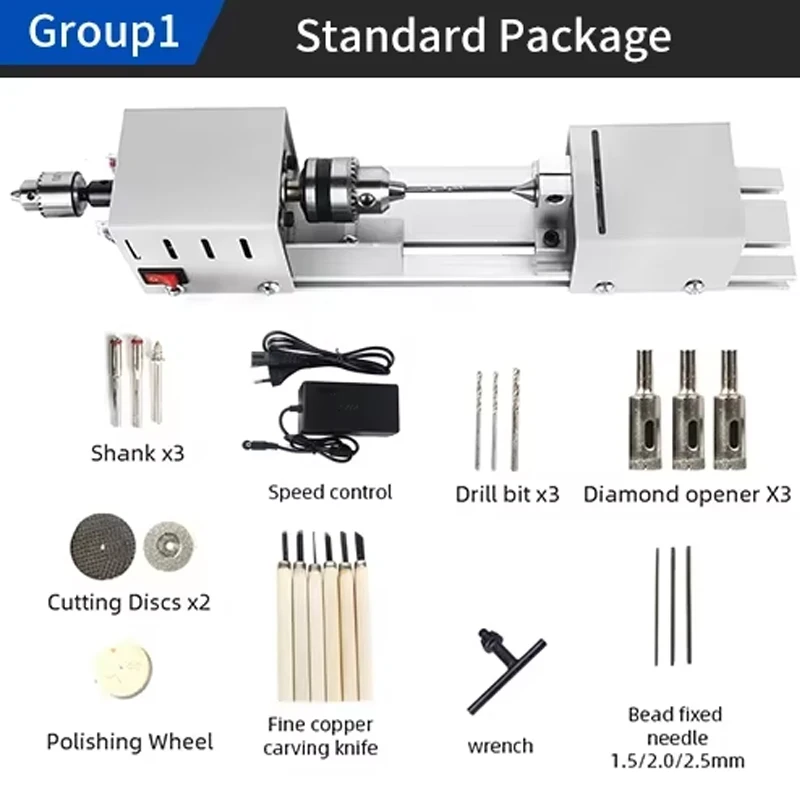 Electric Wood Mini Lathe Machine - Beads Grinding Polishing Beading Woodturning Lathe for Craft And DIY Projects - Image 7