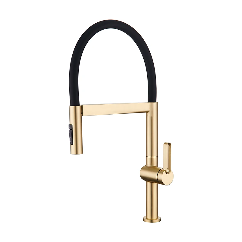 VGX Brushed Kitchen Faucet Sink Faucets Rubber Pull Down Stream Sprayer Taps Rotatable Kitchen Mixer Water Tap Hot Cold Crane - Image 8